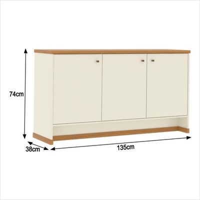 Conjunto Escritório Office 4 Peças Mesa Gaveteiro Armário Bu - Off White E Off White E