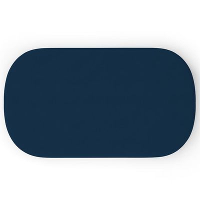 Kit 02 Puffs Decorativos Orgânicos Para Living Quarto 100cm Doha W01 Suede Azul Marinho - Lyam Decor