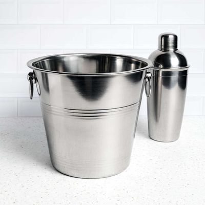 Balde de Gelo para Garrafas Aço Inox 4,5L Bar Restaurante