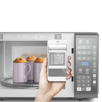 Micro-ondas Electrolux 31L cor Inox Espelhado com Painel Integrado e Função Tira Odor (MI41S) 220V
