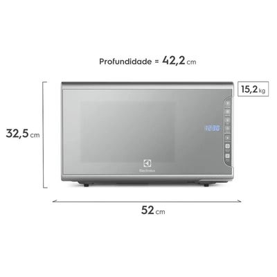 Micro-ondas Electrolux 31L cor Inox Espelhado com Painel Integrado e Função Tira Odor (MI41S) 220V