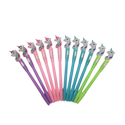 Caneta Unicórnio Com Luz Ponta Grossa Cor