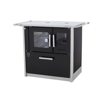 Fogão A Lenha Eclipse Esquerdo Preto Chapa Aluminio N2