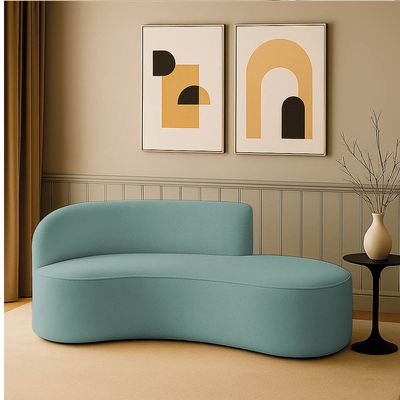 Sofá 3 Lugares Orgânico 180 cm Morgan Cotelê Ext/Veludo D03 - D'Rossi Menta