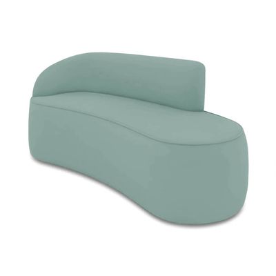 Sofá 3 Lugares Orgânico 180 cm Morgan Cotelê Ext/Veludo D03 - D'Rossi Menta
