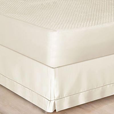 Saia Cama Casal King Box Percal 180 Fios Acabamento em Ponto Palito - Palha