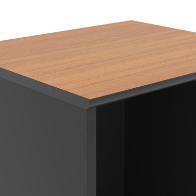 Conjunto De Escritório 2 Peças Tech Office Mesa E Armário Li - Preto E Cedro Preto E Cedro