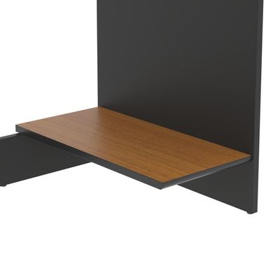 Conjunto De Escritório 3 Peças Tech Office 2 Mesas E 1 Apara - Preto E Cedro Preto E Cedro