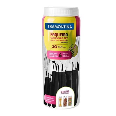 Faqueiro Inox Tramontina Ipanema 30 Peças Preto