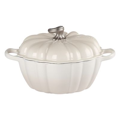 PANELA ABÓBORA LE CREUSET REDONDA EM FERRO FUNDIDO 24CM MERINGUE 21238247164430