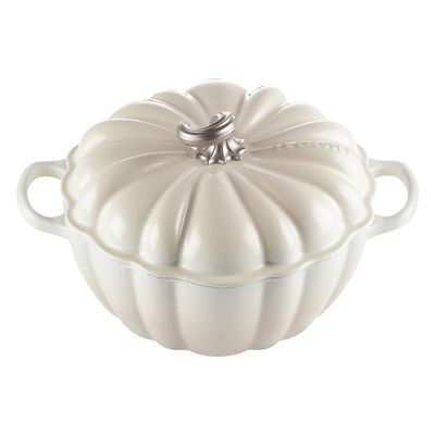 PANELA ABÓBORA LE CREUSET REDONDA EM FERRO FUNDIDO 24CM MERINGUE 21238247164430