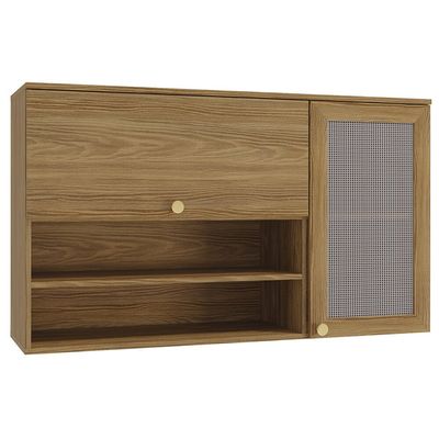 Armário Aéreo Kappesberg Botanic 120cm com Tela 2 Portas MDP M635 Nogueira
