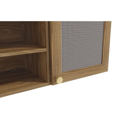 Armário Aéreo Kappesberg Botanic 120cm com Tela 2 Portas MDP M635 Nogueira