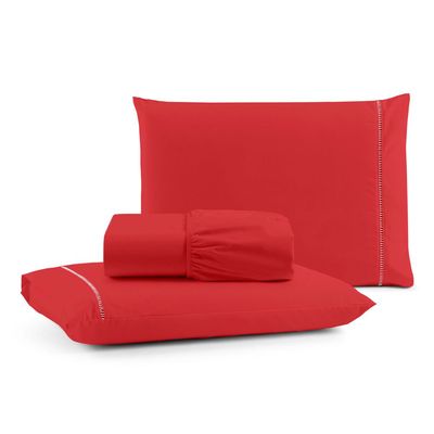 Kit Jogo de Cama Lençol Mirante Casal 3 Peças com 4 Un. Cores 1 - 100% Algodão