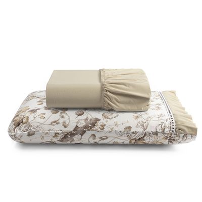 Kit Jogo de Cama Lençol Solteiro Minuano 2 Peças com 4 Unidades - 100% Algodão