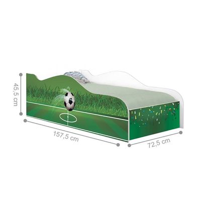 Mini Cama Infantil 157,5x72,5cm com Proteção Lateral Personagens Copa Futebol K02 - D'Rossi