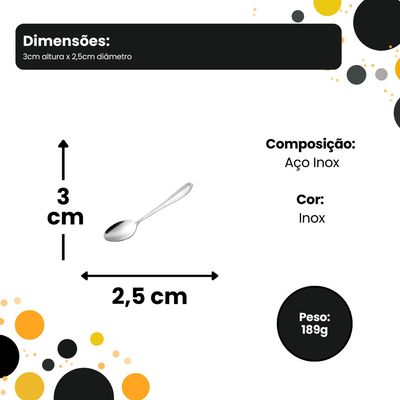 Kit 12 Colher de Chá Gamma - Inox