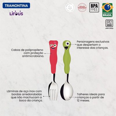 Jogo De Talheres 2 Pcs Lirous Colorido Tramontina