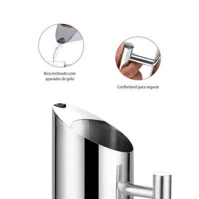 Jarra de Suco 1L e Colher Bailarina Aço Inox Bar Bebidas