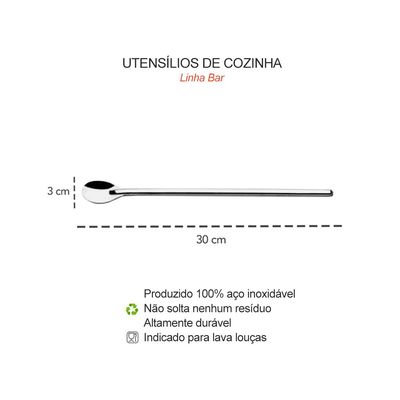Jarra de Suco 1L e Colher Bailarina Aço Inox Bar Bebidas