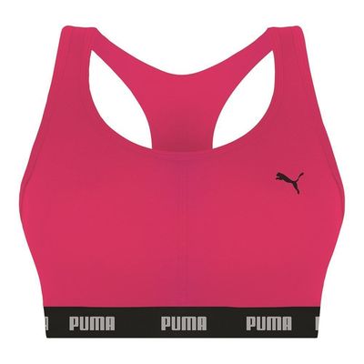 Top Puma Nadador Com Bojo Feminino G / Rosa/Preto