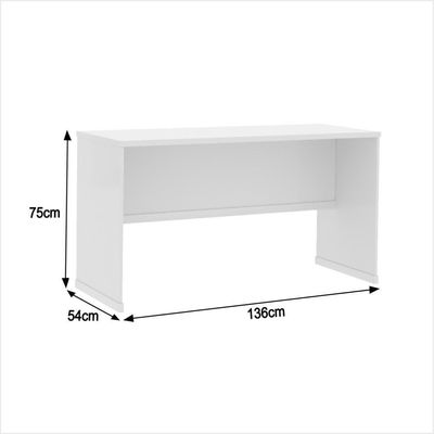Conjunto Escritório Office Escrivaninha Balcões Gaveteiro Ve - Branco Branco