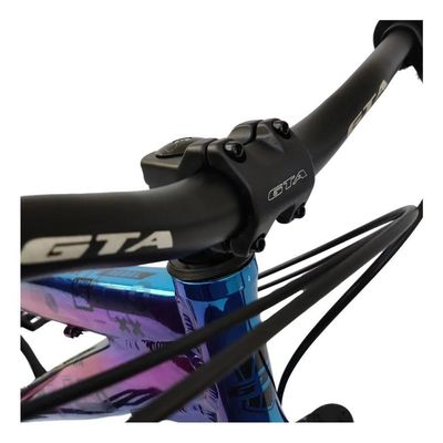 Bicicleta Aro 26 Gta Rebel Freeride Downhill Single Aros Vmaxx Freio A Disco Pneu Flame Preto Camaleão