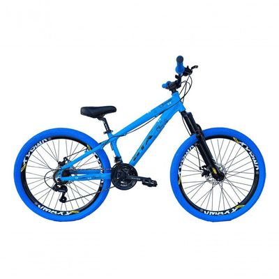 Bicicleta Aro 26 Gta Rebel Freeride Downhill 21v Rodas Vmaxx Dh Freio A Disco Pneu Flame Azul