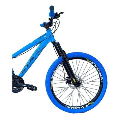 Bicicleta Aro 26 Gta Rebel Freeride Downhill 21v Rodas Vmaxx Dh Freio A Disco Pneu Flame Azul