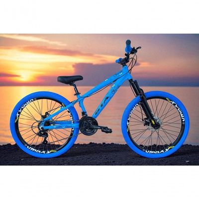 Bicicleta Aro 26 Gta Rebel Freeride Downhill 21v Rodas Vmaxx Dh Freio A Disco Pneu Flame Azul