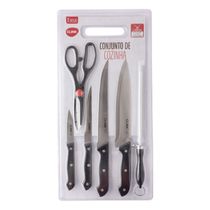 CONJUNTO DE COZINHA CLINK FACA, TESOURA, TÁBUA E CHAIRA