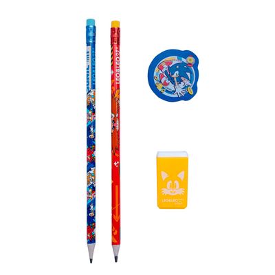 Kit Lapis Grafite HB Sonic Com 2 Lapis, 1 Borracha e 1 Apontador Leonora