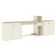 Conjunto De Escritório 4 Peças Tech Office Mesa Livreiro E 2 - Off White E Cedro Off White E Cedro