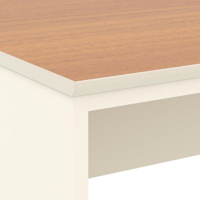 Conjunto De Escritório 3 Peças Tech Office 2 Mesas E 1 Apara - Off White E Cedro Off White E Cedro