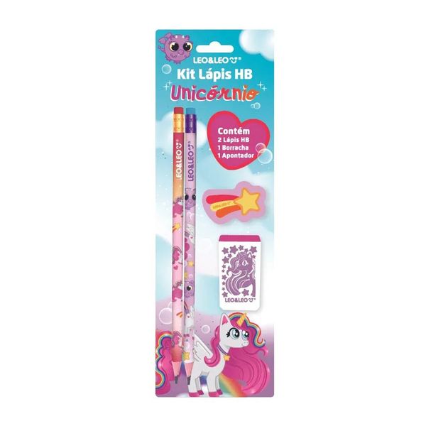 Kit Lápis Hb C4 Unicórnio 10544 - Leonora Kit Lápis Hb C4 Unicórnio 10544 - Leonora
