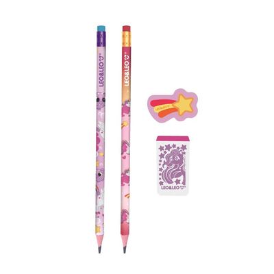 Kit Escrita Unicornio 4 Peças Leonora