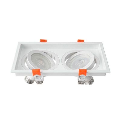 Spot De Embutir Recuado Nordecor Loyo Para 2 Lâmpadas Par 20 E27 Branco