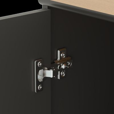 Buffet Aparador Compacto Com 2 Portas 77cm Escritório Tech - Preto E Cedro