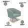 Poltrona Decorativa Kit 2 Stella Base de Madeira Giratória MA30 Veludo Cotelê Menta D03 - D'Rossi