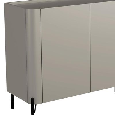 Aparador Buffet Para Sala de Jantar 4 Portas Pés Industrial Preto Naim I03 Grigio - Lyam Decor