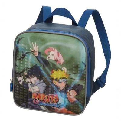 Kit Mochila Costas Lancheira Estojo Escolar Infantil Menino Naruto Shippuden Time 7