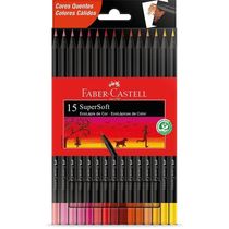 Lápis De Cor Supersoft Com 15 Cores Quentes Faber-castell
