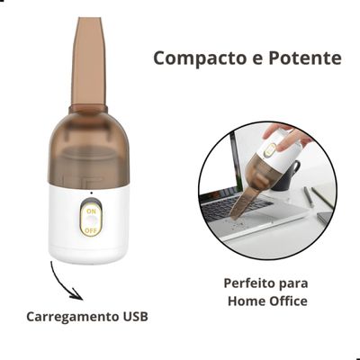 Mini Aspirador de Pó Portátil sem Fio Elétrico Automático Para limpeza Carro Escritório PC cantos difíceis USB