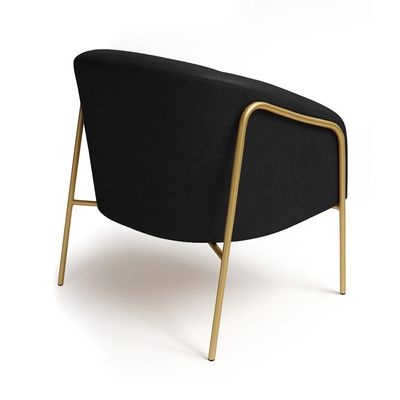 Poltrona Sala Industrial Alta Dourado Stella Sintético PU Preto D03 - D'Rossi