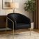Poltrona Sala Industrial Alta Dourado Stella Sintético PU Preto D03 - D'Rossi