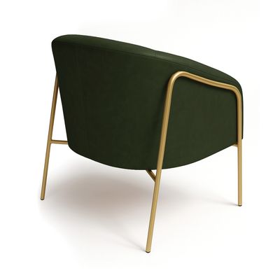 Poltrona Sala Industrial Alta Dourado Stella Sintético PU Verde D03 - D'Rossi