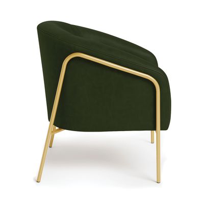 Poltrona Sala Industrial Alta Dourado Stella Sintético PU Verde D03 - D'Rossi