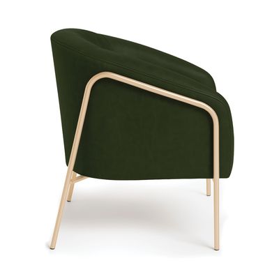 Poltrona Sala Industrial Alta Champanhe Stella Sintético PU Verde D03 - D'Rossi
