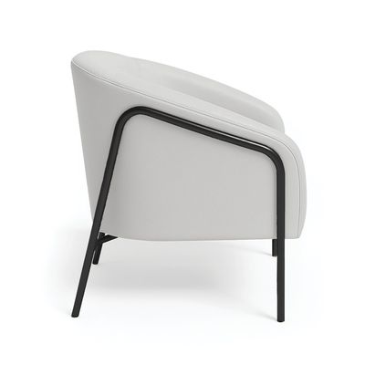 Poltrona Sala Decorativa Kit 2 Stella Base Alta Tubo Preto Sintético Cinza D03 - D'Rossi