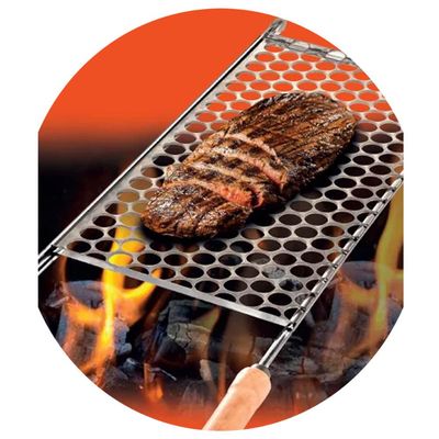 Grelha Moeda Inox Churrasqueira Linha Churrasco Tamanho 74 x 48cm Utimil